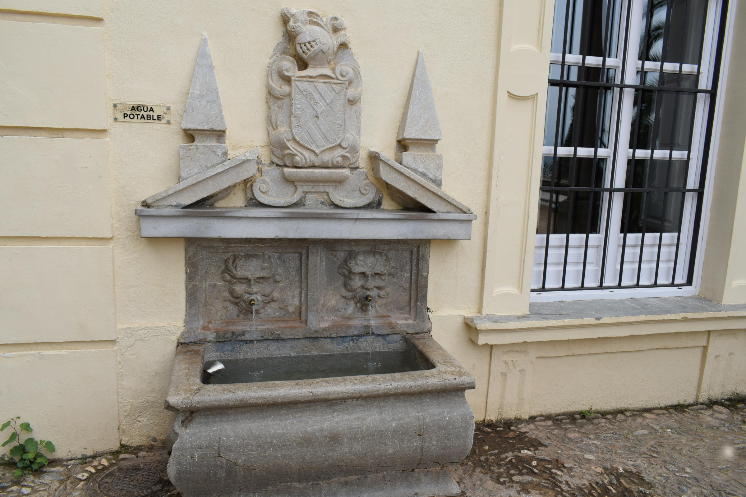 font wall heraldry two water pipes